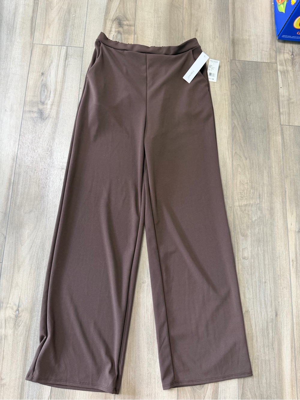 Timing Wide Leg Women's Pants large- Brown